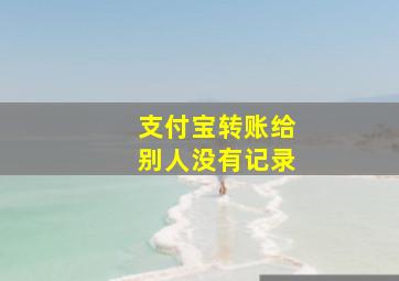 支付宝转账给别人没有记录