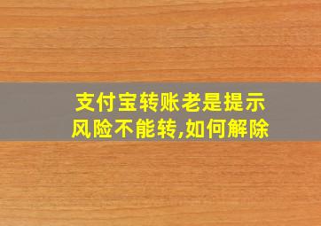 支付宝转账老是提示风险不能转,如何解除