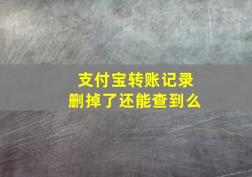 支付宝转账记录删掉了还能查到么