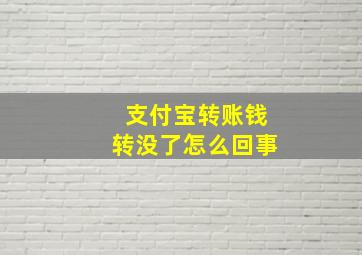 支付宝转账钱转没了怎么回事