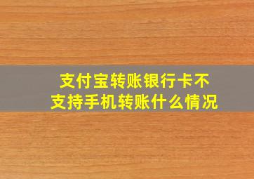 支付宝转账银行卡不支持手机转账什么情况