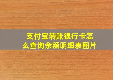 支付宝转账银行卡怎么查询余额明细表图片