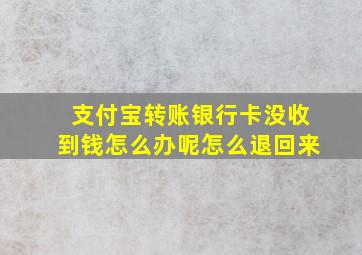 支付宝转账银行卡没收到钱怎么办呢怎么退回来