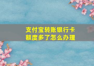 支付宝转账银行卡额度多了怎么办理