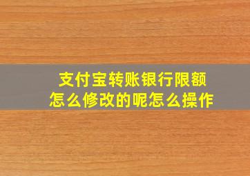 支付宝转账银行限额怎么修改的呢怎么操作