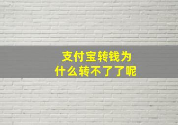 支付宝转钱为什么转不了了呢