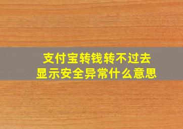 支付宝转钱转不过去显示安全异常什么意思