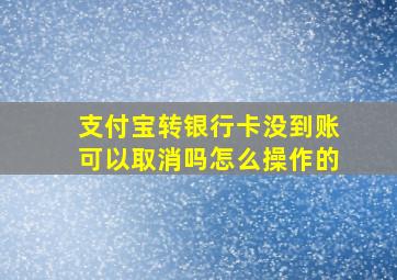 支付宝转银行卡没到账可以取消吗怎么操作的