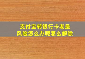 支付宝转银行卡老是风险怎么办呢怎么解除