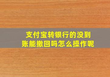 支付宝转银行的没到账能撤回吗怎么操作呢