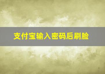 支付宝输入密码后刷脸