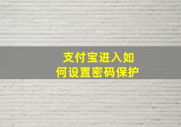 支付宝进入如何设置密码保护