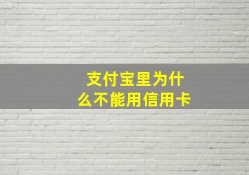 支付宝里为什么不能用信用卡