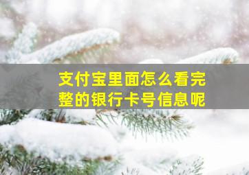 支付宝里面怎么看完整的银行卡号信息呢