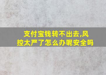 支付宝钱转不出去,风控太严了怎么办呢安全吗