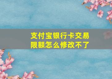 支付宝银行卡交易限额怎么修改不了