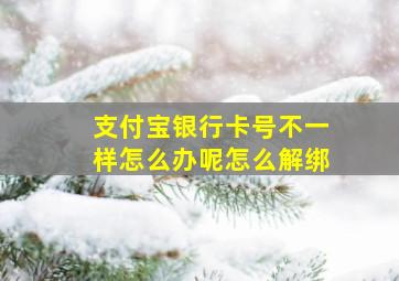 支付宝银行卡号不一样怎么办呢怎么解绑