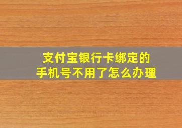 支付宝银行卡绑定的手机号不用了怎么办理