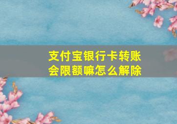 支付宝银行卡转账会限额嘛怎么解除