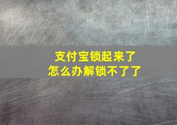 支付宝锁起来了怎么办解锁不了了