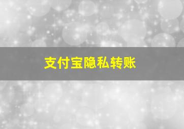 支付宝隐私转账