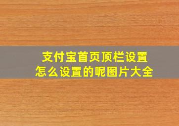 支付宝首页顶栏设置怎么设置的呢图片大全