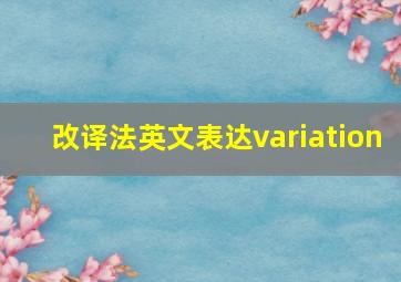 改译法英文表达variation