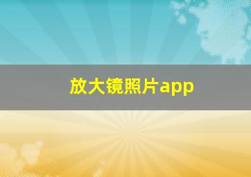 放大镜照片app