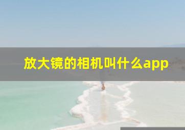 放大镜的相机叫什么app