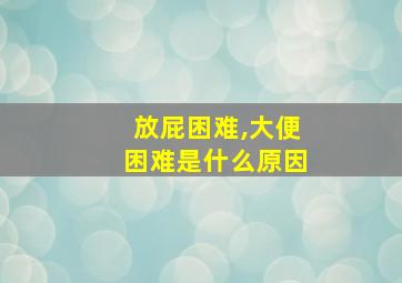 放屁困难,大便困难是什么原因