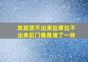 放屁放不出来拉屎拉不出来肛门像是堵了一样