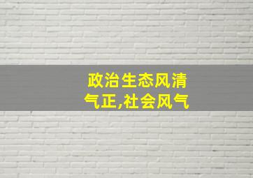 政治生态风清气正,社会风气