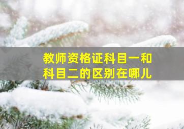 教师资格证科目一和科目二的区别在哪儿