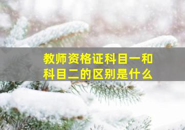 教师资格证科目一和科目二的区别是什么