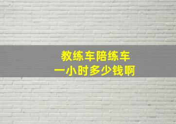 教练车陪练车一小时多少钱啊