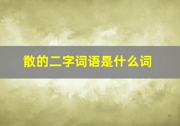 散的二字词语是什么词