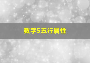 数字5五行属性