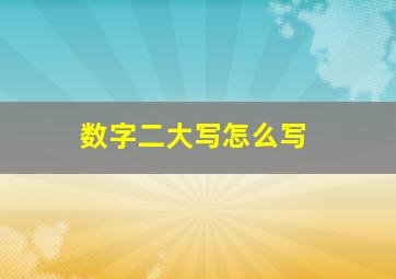 数字二大写怎么写