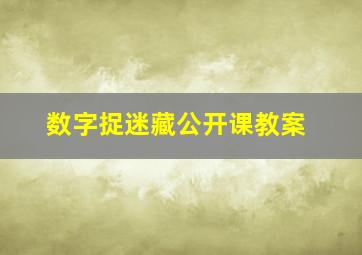 数字捉迷藏公开课教案