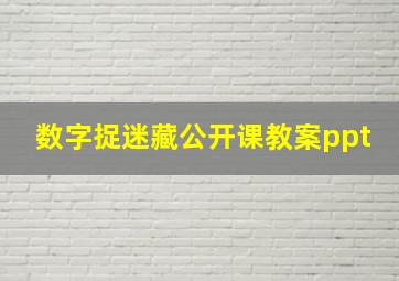 数字捉迷藏公开课教案ppt