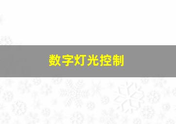 数字灯光控制