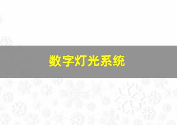 数字灯光系统