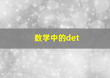 数学中的det