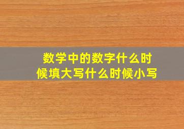 数学中的数字什么时候填大写什么时候小写