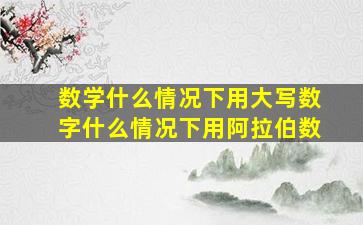 数学什么情况下用大写数字什么情况下用阿拉伯数