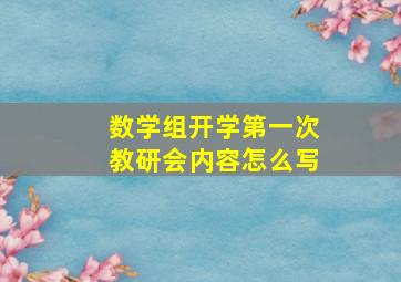 数学组开学第一次教研会内容怎么写