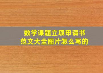 数学课题立项申请书范文大全图片怎么写的