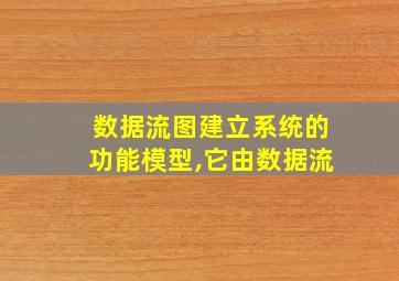 数据流图建立系统的功能模型,它由数据流