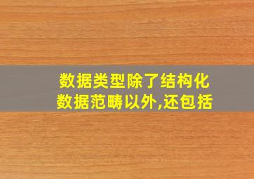 数据类型除了结构化数据范畴以外,还包括