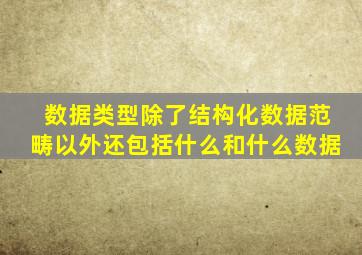 数据类型除了结构化数据范畴以外还包括什么和什么数据